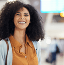 person at airport check-in