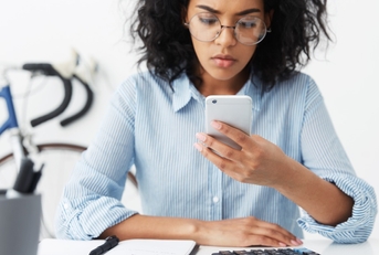 Woman looking at phone