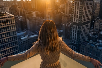 Woman on balcony 
