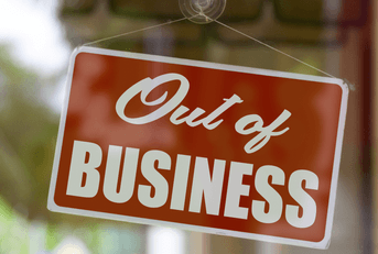 out of business sign