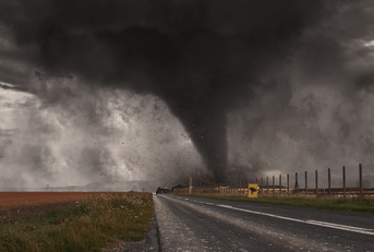 tornado on road