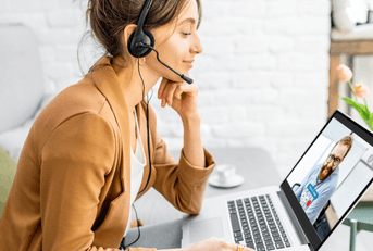 woman working from home