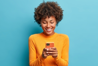 Woman looking at phone