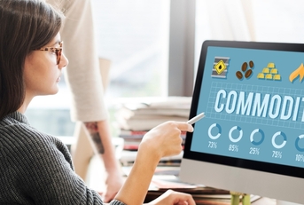 woman researching different commodities