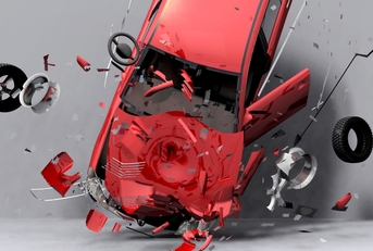 car crashing into the ground