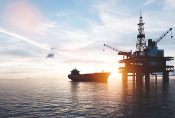 Oil rig in ocean