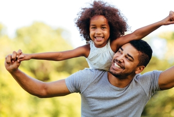 Father playing with daughter