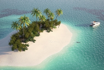 aerial view of paradise island