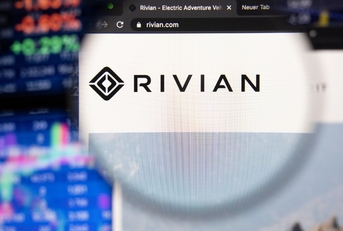 Rivian logo and stock