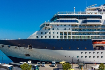 large luxury cruise liner moored in the port of the Adriatic Sea
