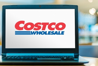 Laptop computer displaying logo of Costco