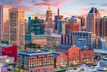 Baltimore Maryland USA Skyline