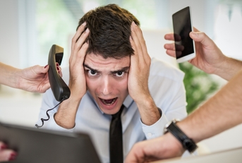 overworked businessman