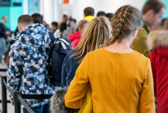 people waiting at airport