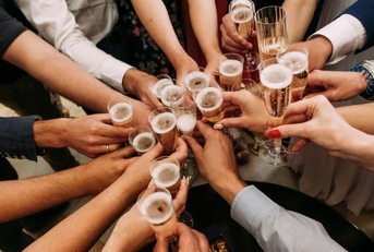 People toasting with champagne