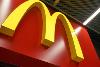 Golden Arches sign at McDonald&#x27;s restaurant