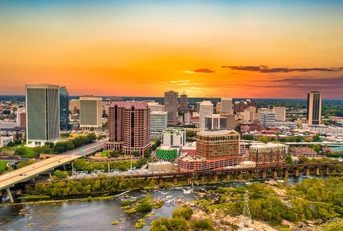 Richmond Virginia USA downtown drone skyline aerial