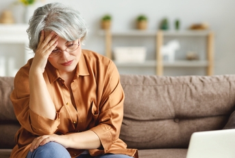 stressed senior woman