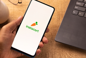 Instacart logo on phone screen