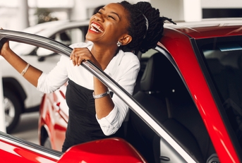 lady in a car salon