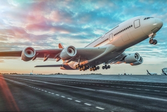 airplane taking off from the airport