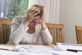 woman in debt