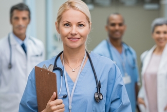 young nurse and doctors