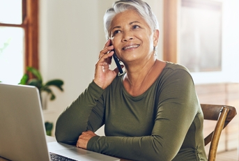 Older woman on phone