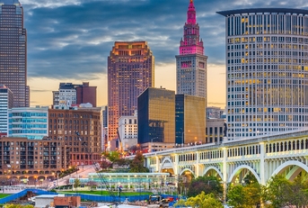 Cleveland, Ohio, USA downtown city