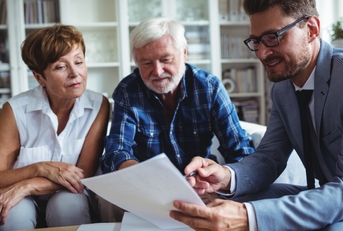 Senior couple planning their investments
