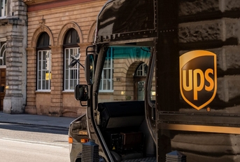 ups truck parked in london street