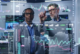 3D real time stocks on glass wall