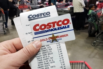 costco receipt and membership card