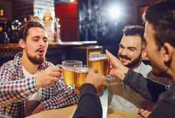 drink beer in a bar
