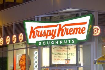 Front view of Krispy Kreme Doughnuts.