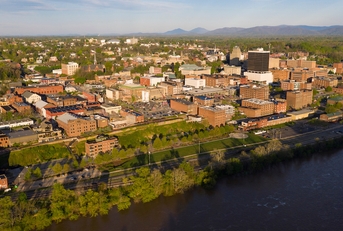 Aerial view of Lynchburg, Virginia