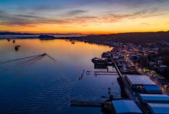 astoria sunrise aerial