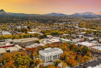prescott square at sunset