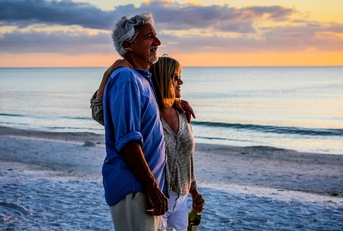 active retirees enjoy the sunset