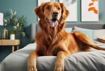 ginger mixed breed dog