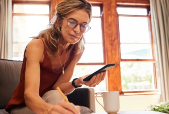 senior woman planning retirement
