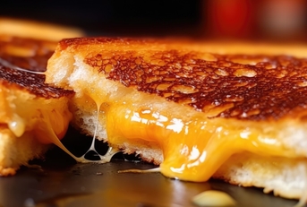 grilled cheese sandwich on black background
