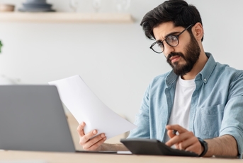 man disappointed at taxes