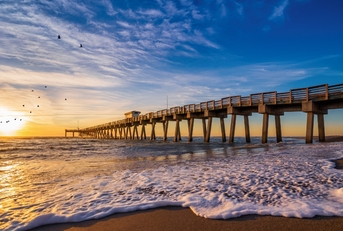 sunset at clearwater beach in venice florida