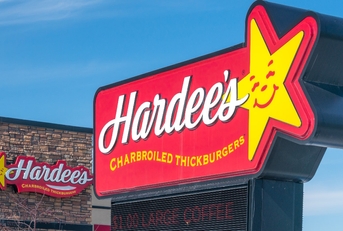 gigantic hardee&#x27;s signboard outdoors