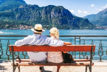senior couple at lake como italy