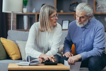 counting money and calculating finances