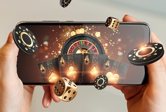 smartphone with playing cards