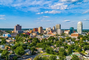 downtown winston-salem north carolina skyline
