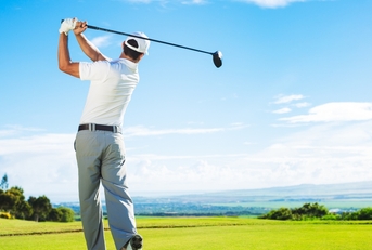 man playing golf